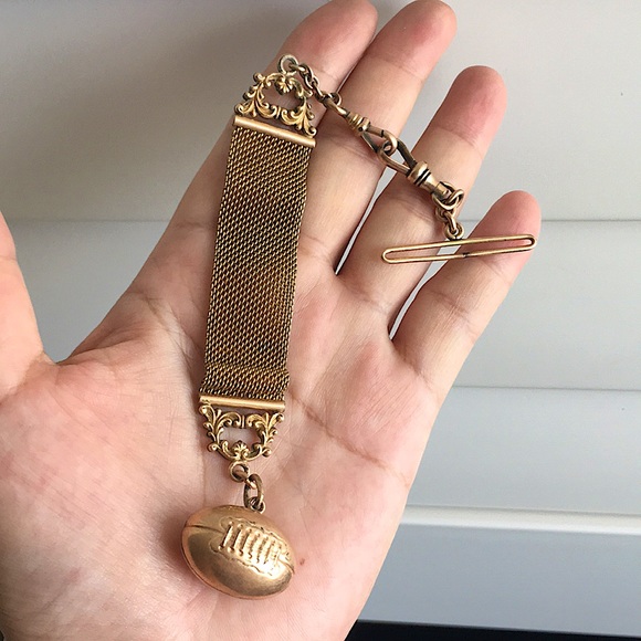 Antique Jewelry - 🖤Antique RARE💕gold filled HFB football charm clip